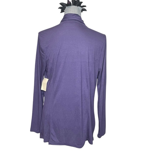 Coldwater Creek Open Front Waterfall Top Hi-Low Hem Periwinkle Purple Sz XS - Picture 3 of 10